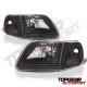 Ford Expedition 1997-2002 Black Headlights Corner Lights and LED Tail Lights