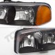 GMC Sierra 1999-2002 Black Vertical Grille and Headlights Set