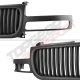 GMC Sierra 2500 1999-2002 Black Vertical Grille and Headlights LED DRL Bumper Lights