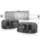 GMC Sierra 2500 1999-2002 Chrome Vertical Grille and Smoked Clear Headlights Set