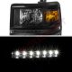 Chevy Silverado 2014-2015 Black LED DRL Headlights and Smoked LED Tail Lights Tube Bar