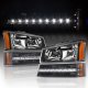 Chevy Silverado 1500HD 2003-2006 Black Headlights and LED Bumper Lights