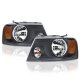 Lincoln Mark LT 2006-2008 Black Euro Headlights