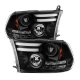 Dodge Ram 2009-2018 Black Projector Headlights Tube DRL