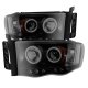 Dodge Ram 2002-2005 Black Smoked CCFL Halo Projector Headlights with LED
