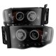 Dodge Ram 3500 2003-2005 Black Smoked CCFL Halo Projector Headlights with LED