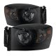 Dodge Ram 3500 2007-2009 Black Smoked Headlights