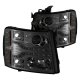 Chevy Silverado 2007-2013 Smoked Projector Headlights LED DRL Facelift