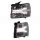 Chevy Silverado 2007-2013 Smoked Projector Headlights LED DRL Facelift