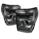 Ford F350 Super Duty 2011-2016 Smoked CCFL Halo Projector Headlights LED