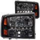 Ford Excursion 2000-2004 Black Grille and LED DRL Headlights