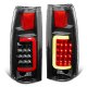 Chevy Suburban 1992-1999 Black LED Tail Lights Red Tube