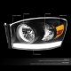 Dodge Ram 2500 2006-2009 Black Headlights LED DRL Tube