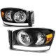 Dodge Ram 3500 2006-2009 Black Headlights LED DRL Tube