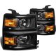 Chevy Silverado 1500 2014-2015 Black Projector Headlights