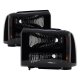 Ford F250 Super Duty 2005-2007 Black Smoked Headlights