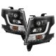 Chevy Suburban 2015-2020 Black LED DRL Projector Headlights