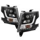 Chevy Tahoe 2015-2020 Black LED DRL Projector Headlights
