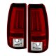 Chevy Silverado 2500 2003-2004 Red Clear Tube LED Tail Lights