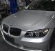 BMW 3 Series Sedan 2006-2008 Halo Black Halogen Projector Headlights LED