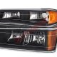 GMC Canyon 2004-2012 Black Headlights Set and LED Tube Tail lights