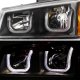 Chevy Silverado 2500HD 2003-2004 Black Custom Grille LED DRL Headlights Tube Bumper Lights