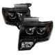 Ford F150 2009-2014 Black Halo Projector Headlights LED DRL