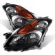 Nissan Altima Sedan 2007-2009 Black Headlights