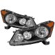 Honda Accord Sedan 2008-2012 Black Headlights