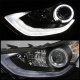 Hyundai Elantra 2011-2013 Black Halo Projector Headlights LED DRL