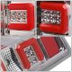 GMC Sierra 3500HD Dually 2015-2019 Clear LED Tail Lights Red C-Tube