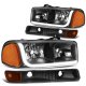 GMC Sierra 2500HD 2001-2006 Black Headlights Tube DRL