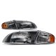 Mazda 626 1998-1999 Black Headlights and Corner Lights