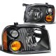 Nissan Frontier 2001-2004 Black Euro Headlights