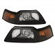 Ford Mustang 1999-2004 Black Headlights