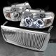 Ford F150 2004-2008 Chrome Vertical Grille and Projector Headlights Set