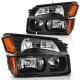 Chevy Avalanche 2002-2006 Body Cladding Black Headlights Set