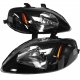 Honda Civic 1999-2000 Headlights Black