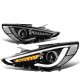 Hyundai Sonata 2011-2014 Black LED DRL Projector Headlights Dynamic Signal