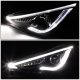 Hyundai Sonata 2011-2014 Black LED DRL Projector Headlights Dynamic Signal