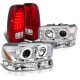 GMC Sierra 2500 1999-2004 Halo Projector Headlights LED Tail Lights