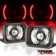 1986 Hyundai Excel Red LED Black Chrome Sealed Beam Headlight Conversion