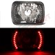 Dodge Aries 1981-1989 Red LED Black Chrome Sealed Beam Headlight Conversion