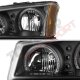 Chevy Avalanche 2003-2006 Black Front Grille and Halo Headlights LED DRL Bumper Lights