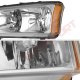 Chevy Silverado 3500 2003-2004 Black Front Grill and Clear Headlights