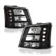 Chevy Avalanche 2003-2006 Black Headlights and Bumper Lights Conversion Set