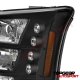 Chevy Silverado 2500HD 2003-2006 Black Headlights and Bumper Lights Conversion Set