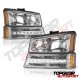 Chevy Silverado 2500HD 2003-2006 Clear Euro Headlights and LED Bumper Lights