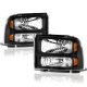 Ford F250 Super Duty 2005-2007 Black Headlights