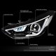 Hyundai Elantra Sedan 2011-2013 Black LED DRL Projector Headlights